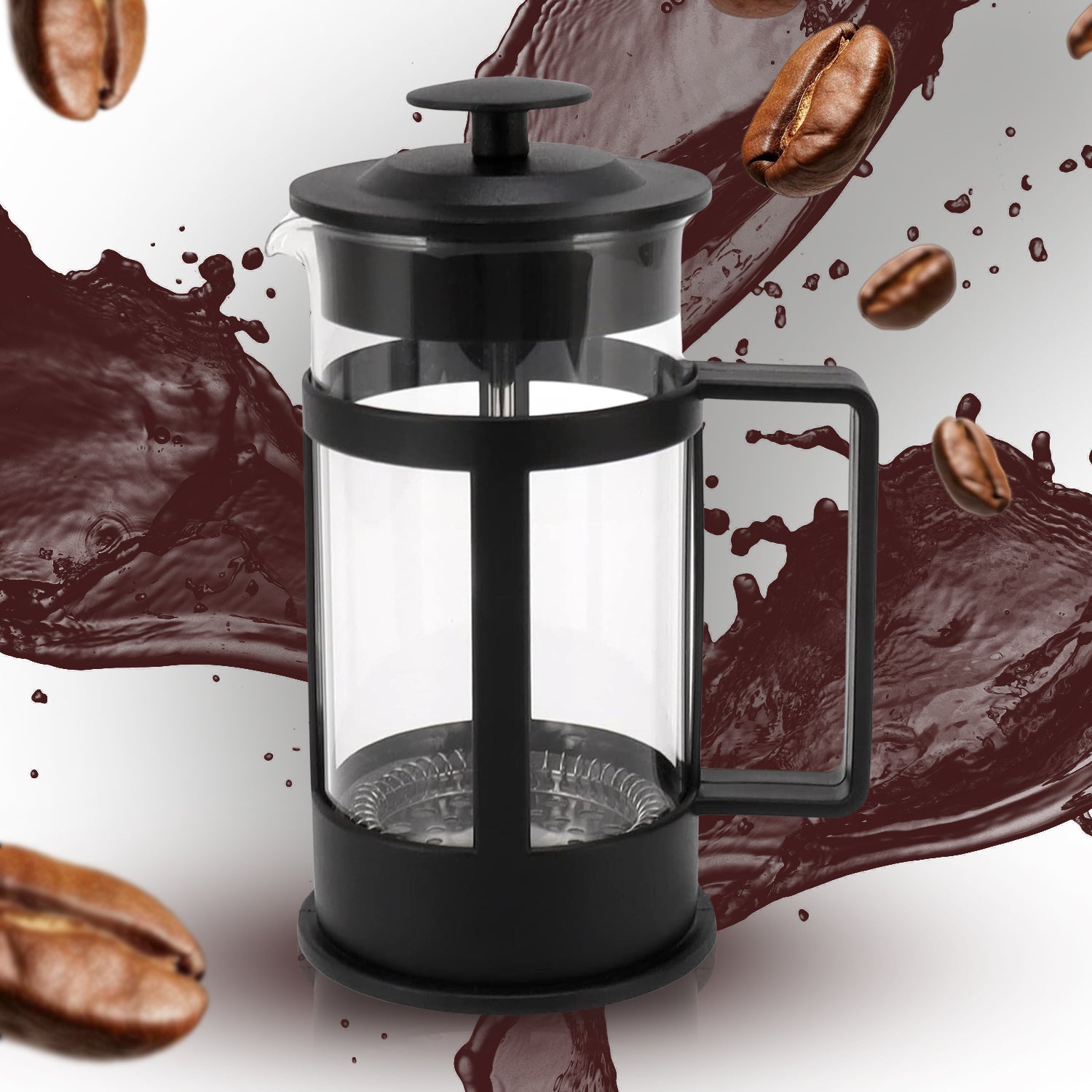 Coffee and Tea maker, Coffee Maker Glass Stainless Steel Coffee Press Glass Teapot for Camping Travel Gifts kitchen tools (Approx 350ml) Coffee and Tea maker, Coffee Maker Glass Stainless Steel Coffee Press Glass Teapot for Camping Travel Gifts kitchen tools (Approx 350ml)